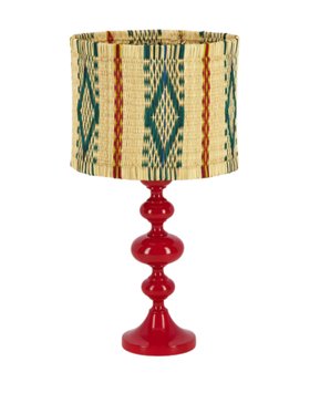 House of Capricorn Foz Red Wood Lamp Base