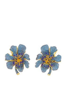 Begüm Khan Light Blue and Navy Iris Maggiore Earrings