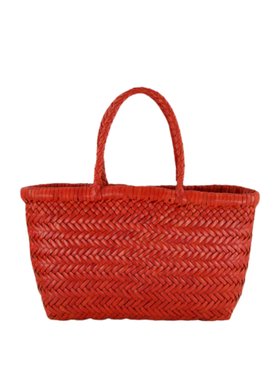 Dragon Diffusion Mini Flat Gora Basket Bag in Poppy Red