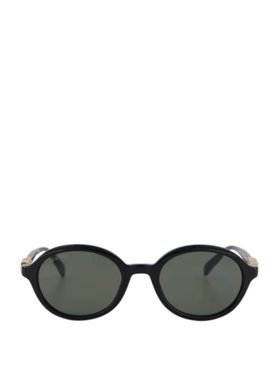 Gucci Black Round Frame Acetate Sunglasses