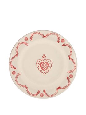 House of Capricorn Hand-Painted Viana Red Stoneware Dinner Plate