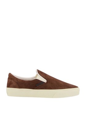 Tom Ford Walnut and Cream Perforated Suede Jude Slip-On Sneaker