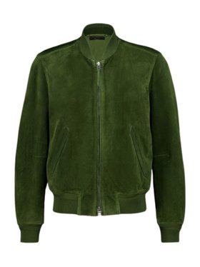 Tom Ford Chive Perforated Cashmere Suede Bomber