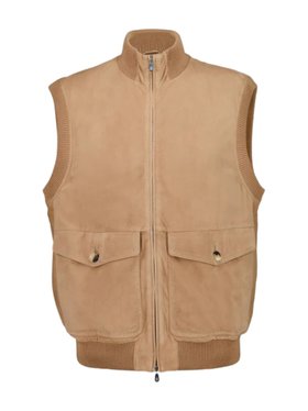 Brunello Cucinelli Light Brown Suede Padded Vest