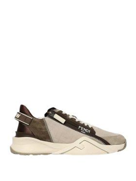 Fendi Beige Flow Nubuck Leather Sneakers