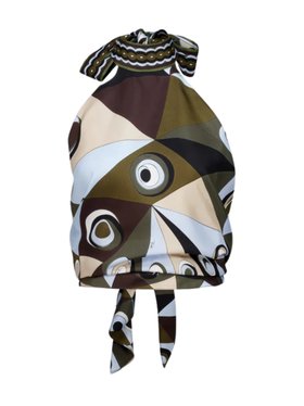 Pucci Khaki and Blue Occhi Print Halter Top