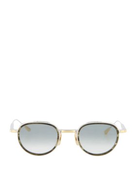 Lunetterie Générale Panache 16k Gold Olive and Blue Gradient Sunglasses
