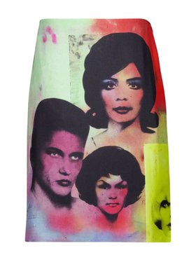 Versace Printed Silk Twill Pencil Skirt