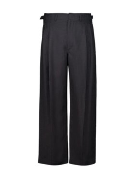 Lemaire Ash Black Pleated Viscose Linen Tailored Pants