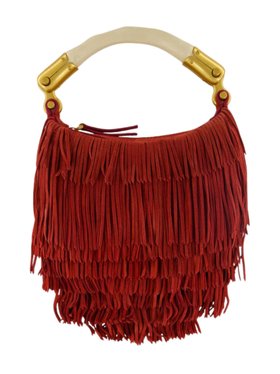 Balmain Ébène Fringe Suede Mini Handbag