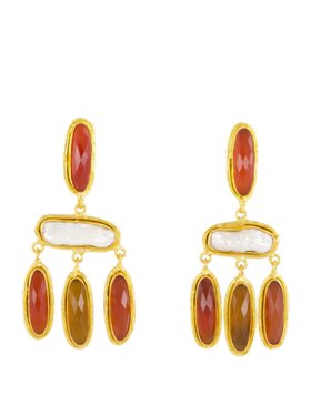 Sylvia Toledano Grace Jasper and Pearl Drop Earrings