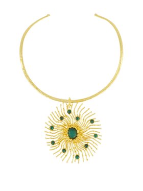 Sylvia Toledano Sunshine Malachite Pendant Necklace