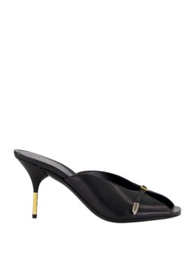 Versace Black Nyx 80 Leather Mules