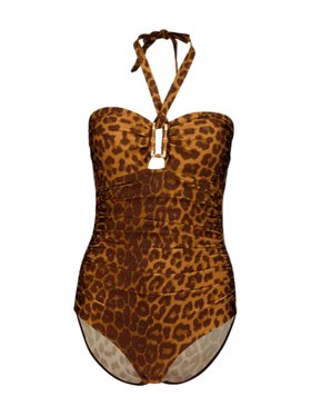 Zimmermann Mahon Leopard Bamboo Link Swimsuit