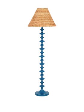 House of Capricorn Freixo Blue Wood Floor Lamp Base