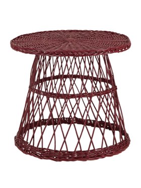 House of Capricorn Handmade Furnas Bordeaux Wicker Side Table
