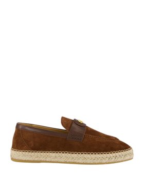 Valentino Garavani Brown Palm Avenue Suede Loafers