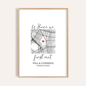 Heart on Map Print