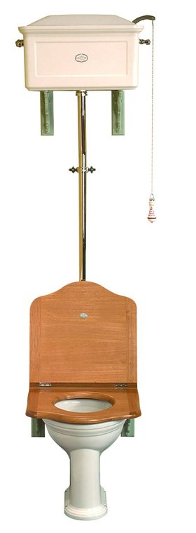 High-level WC Set with Cast Metal Cistern (White Ceramic)