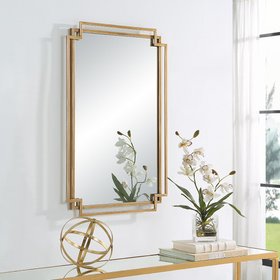 Deco Mirror - Brushed Gold