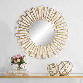 Rays Round Mirror - Gold