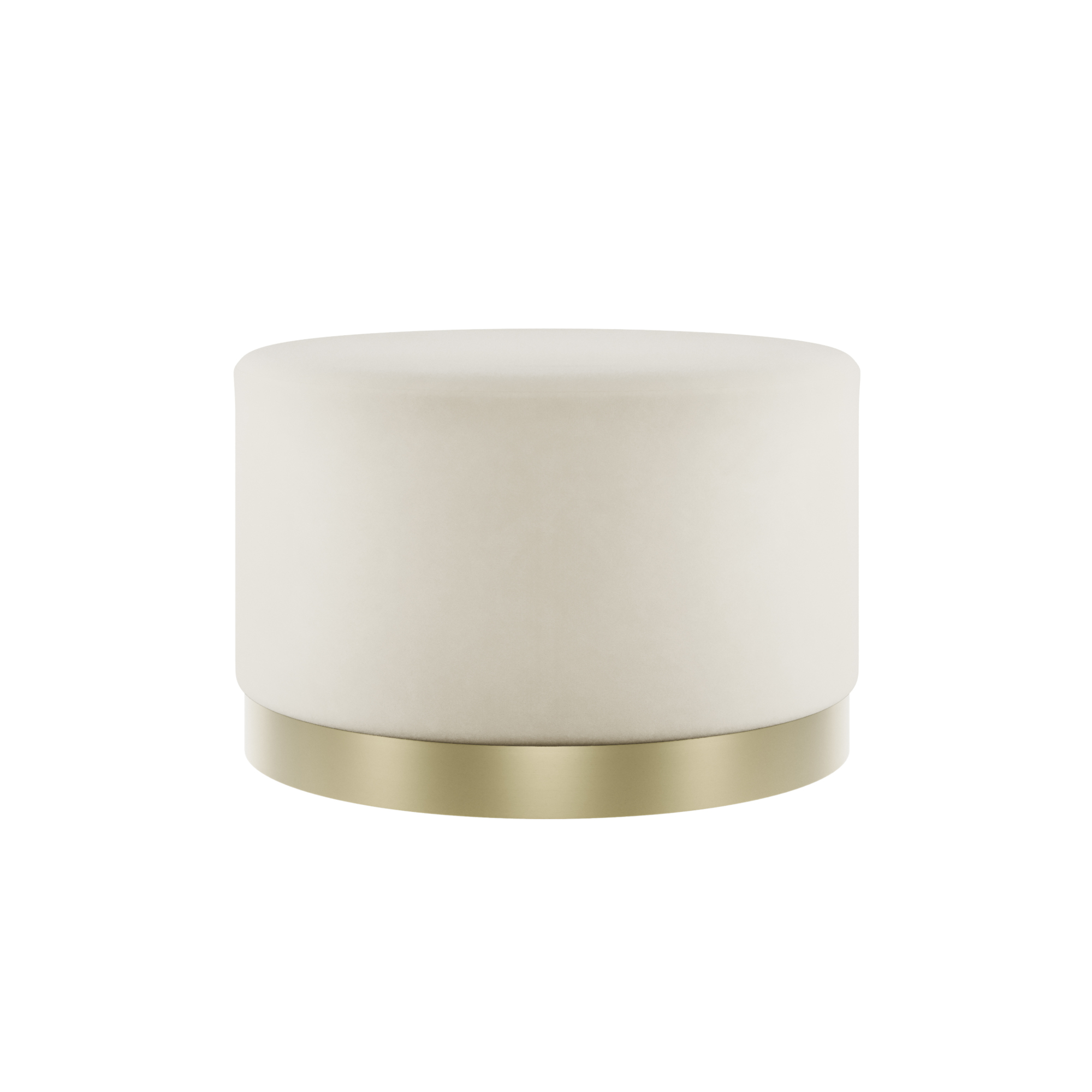 Kara Large Pouffe - Cream Velvet & Brushed Gold