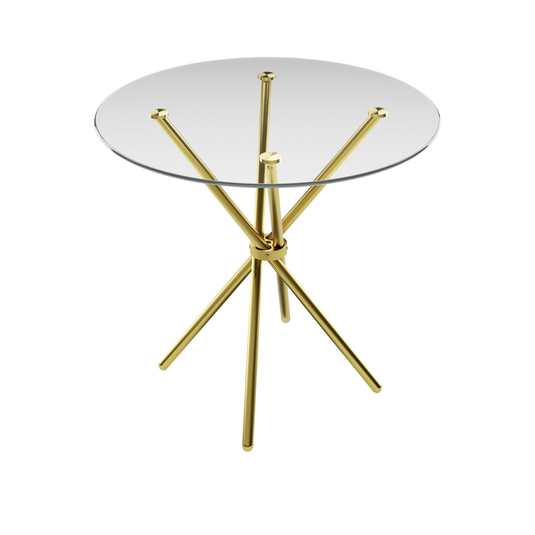 Maison Dining Table - Clear Glass & Gold