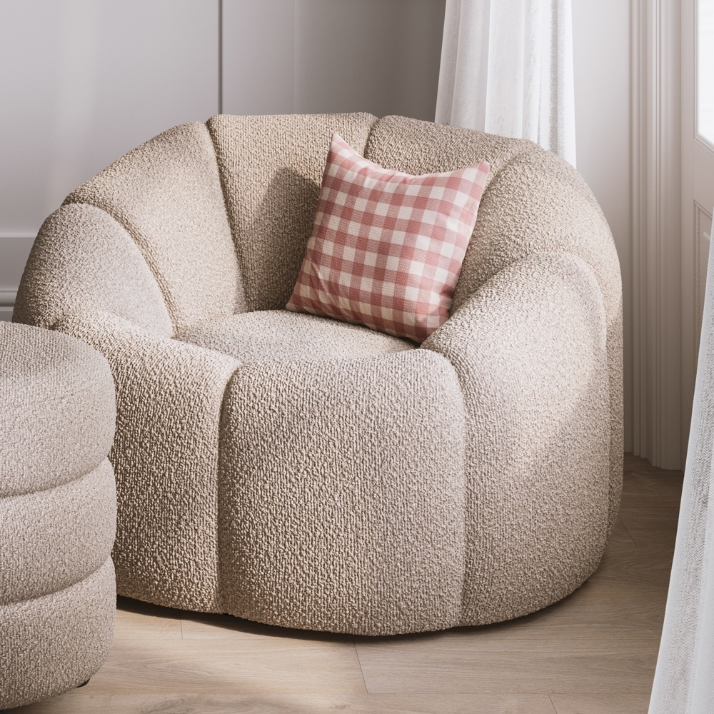 Sia Swivel Chair - Buff