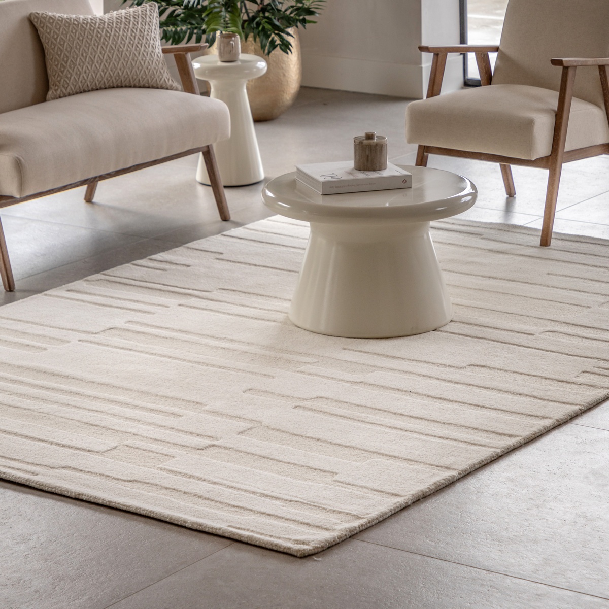 Tufted Tonal Rug 160x230cm - White