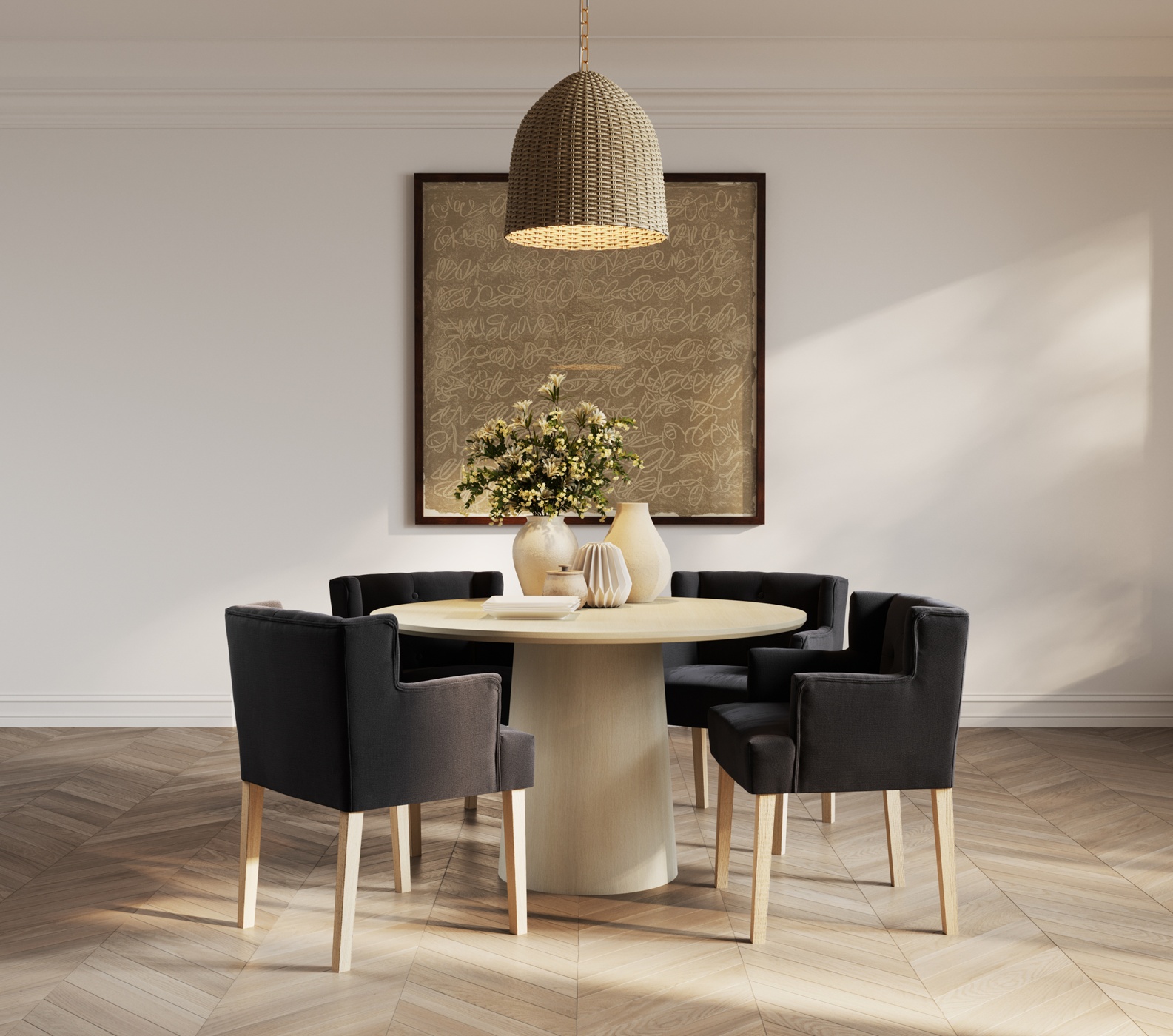 Ari Winged Dining Armchair - Anthracite
