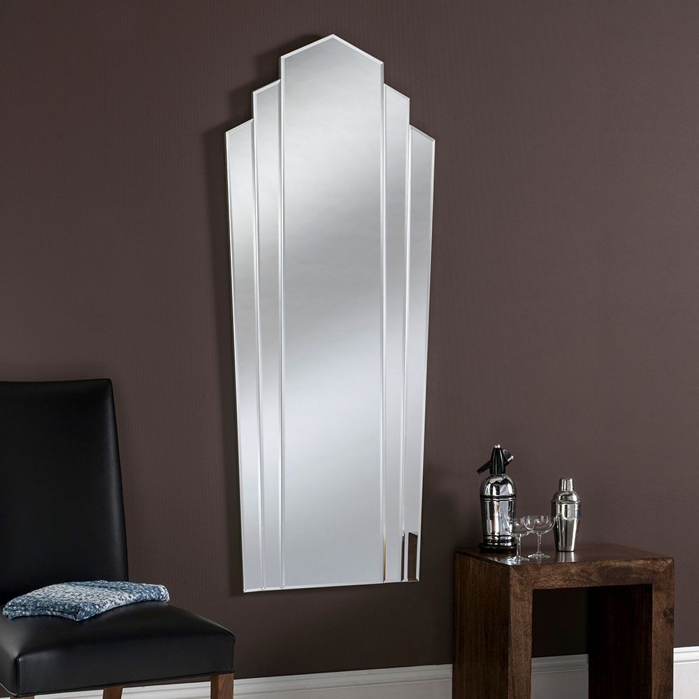 Altona Art Deco Full Length Wall Mirror - Silver