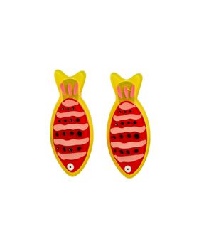Marlin Yellow & Red Fish Hair Clips Set of Two