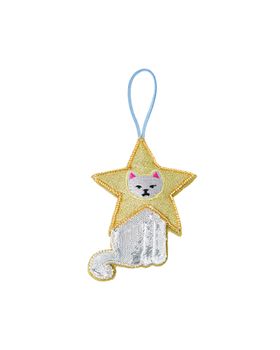Earl Star Cat Embroidered Tree Decoration