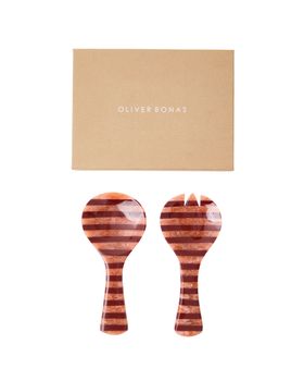 Stripe Resin Salad Servers