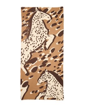 Brown Horse Print Knitted Scarf