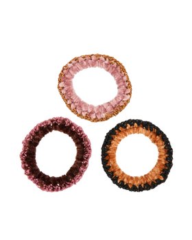 Fletcher Metallic Crochet Scrunchies Set of Three