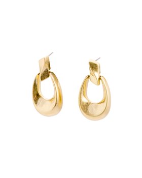 Clea Matte Gold Tone Loop Drop Earrings