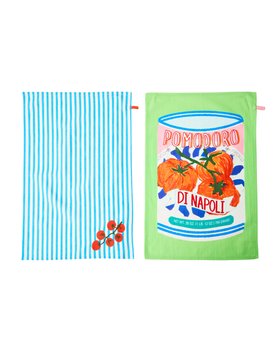 Tomato Vine & Tomato Sauce Tea Towel Set of Two