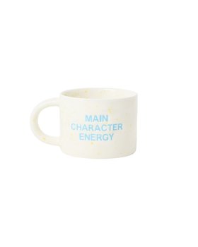 White & Blue Main Character Energy Ceramic Mug