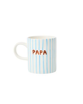 Blue & Brown Pinstripe Papa Mug