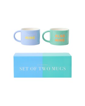 Blue & Green Mine & Also Mine Mugs Set of Two