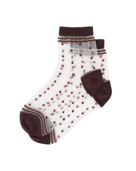 Brown Spotty Sheer Ankle Socks