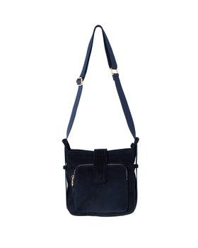 Dotty Navy Corduroy Crossbody Bag