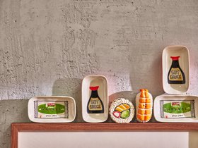 Sushi Salt & Pepper Shakers / Wasabi Dipping Dish / Soy Sauce Dipping Dish