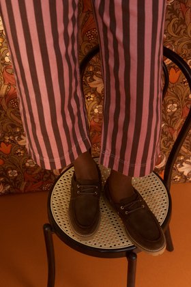 Brown Suede Chunky Boat Shoes £75 #modelaimages