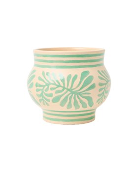Leaf Green Ceramic Plant Pot