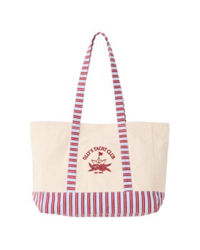 Blue & Red Striped Yacht Club Fabric Tote Shopper Bag
