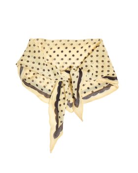 Butter Yellow & Brown Polka Dot Diamond Scarf