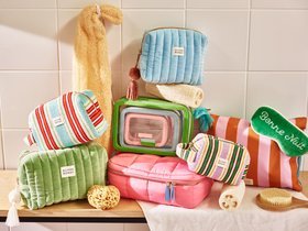 Sage Green Quilted Velvet Wash Bag £25