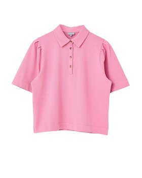 Pink Collared Short Sleeve Polo Top
